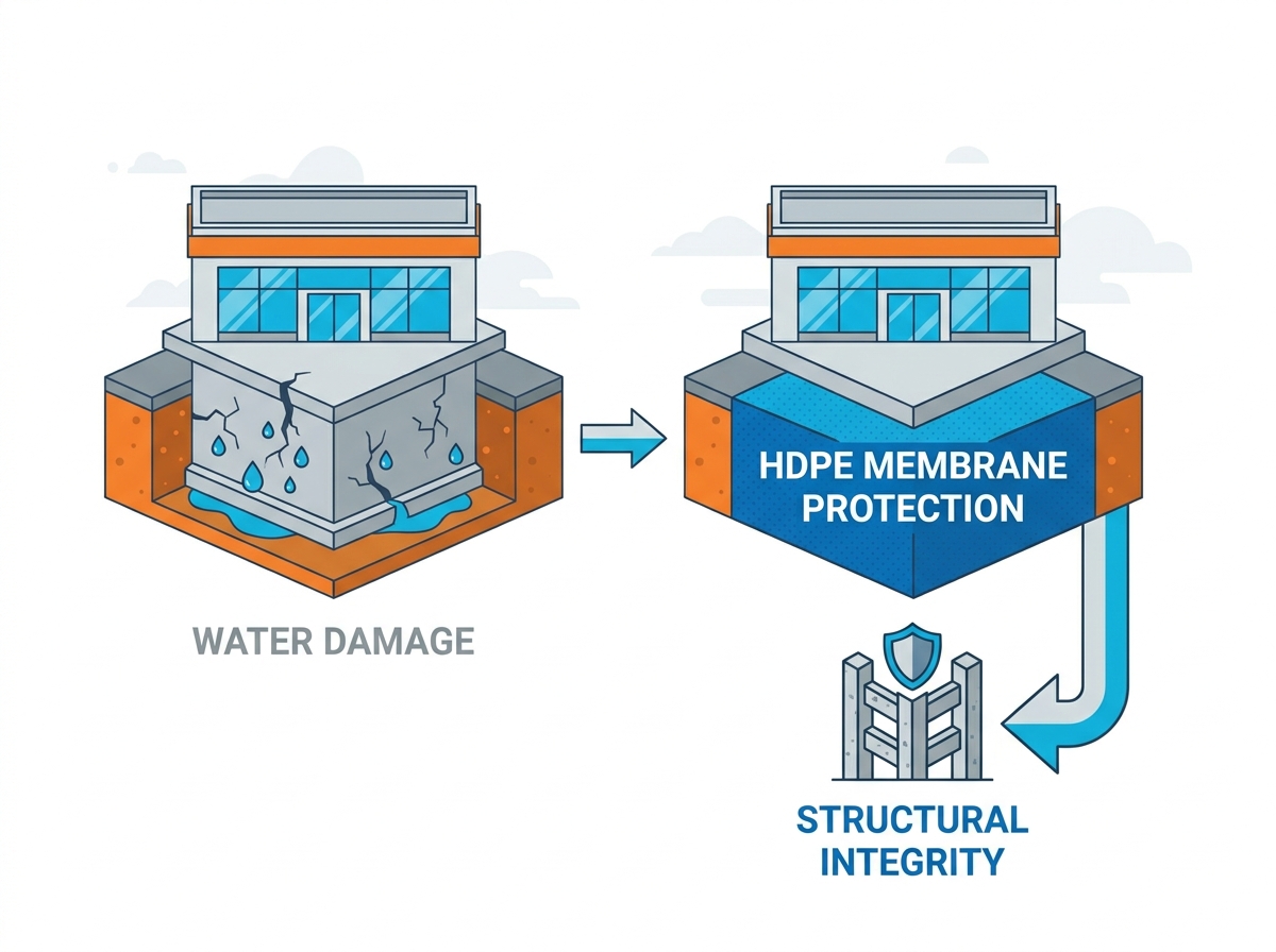 Aplicaci&oacute;n de membranas impermeabilizantes de HDPE