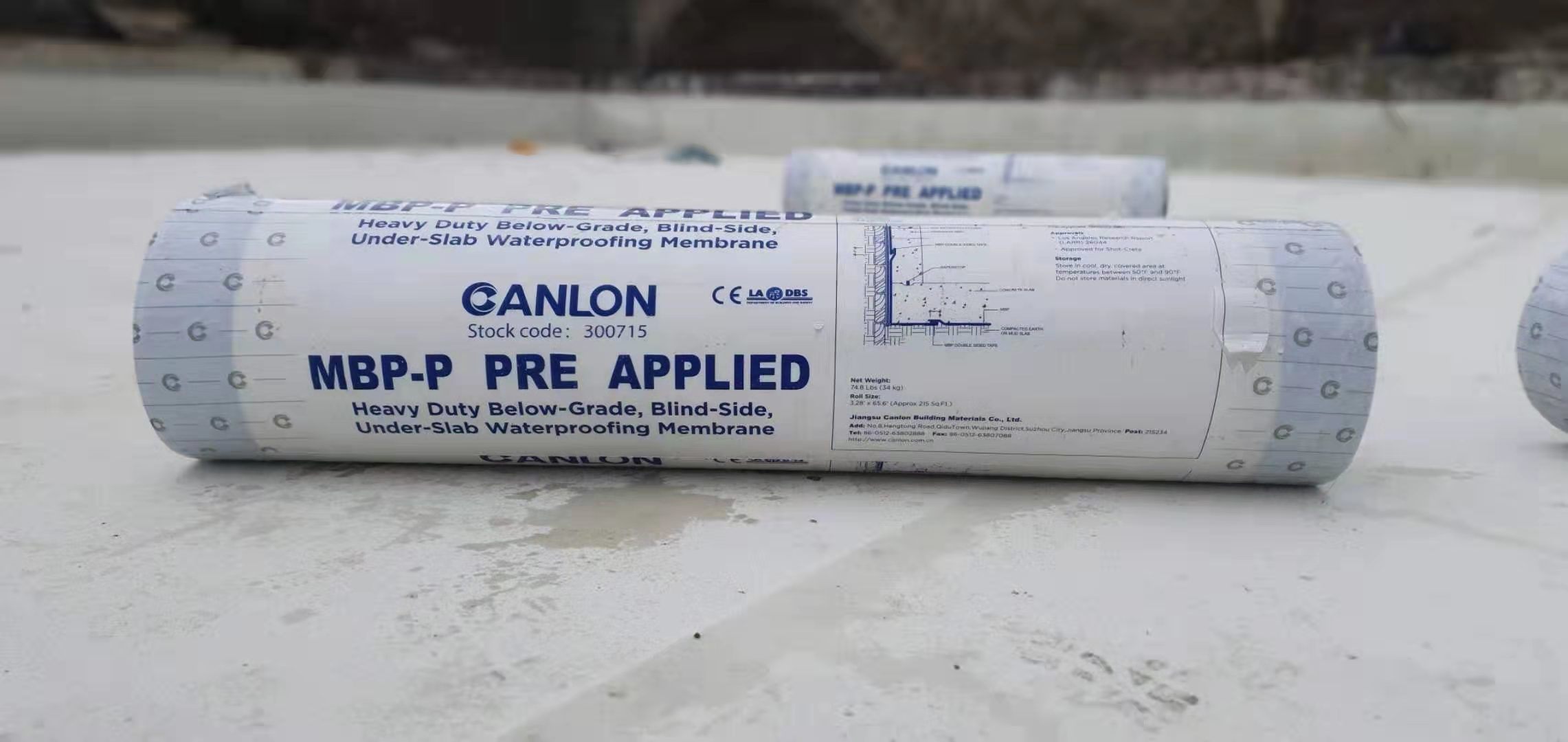 Membrana impermeabilizante preaplicada de HDPE